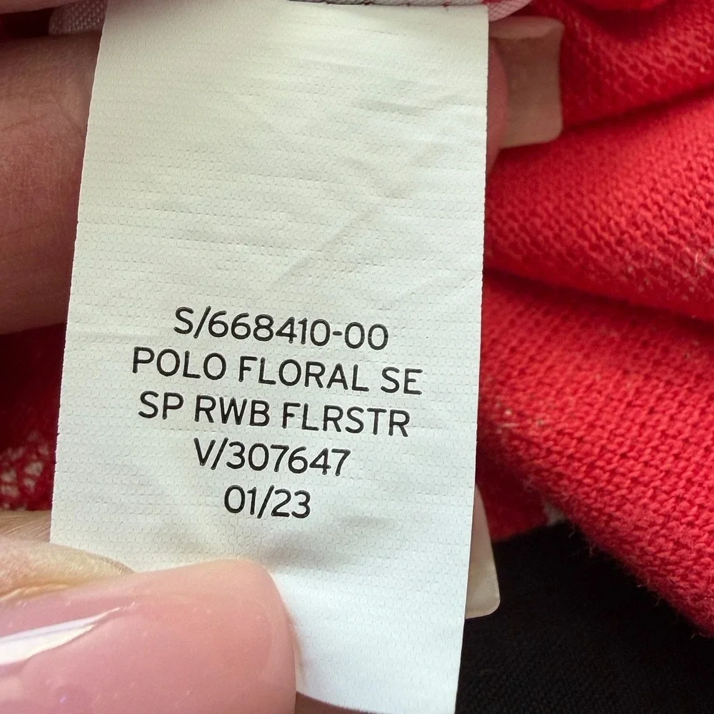 Baby Gap Red Floral Polo Shirt‎ 6–12M Cotton Hawaiian Teddy Bear